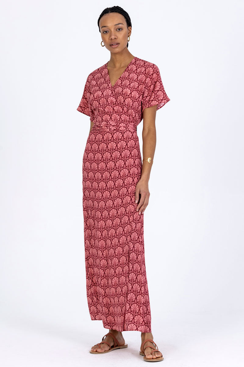 Silk Sleeved Wrap Dress