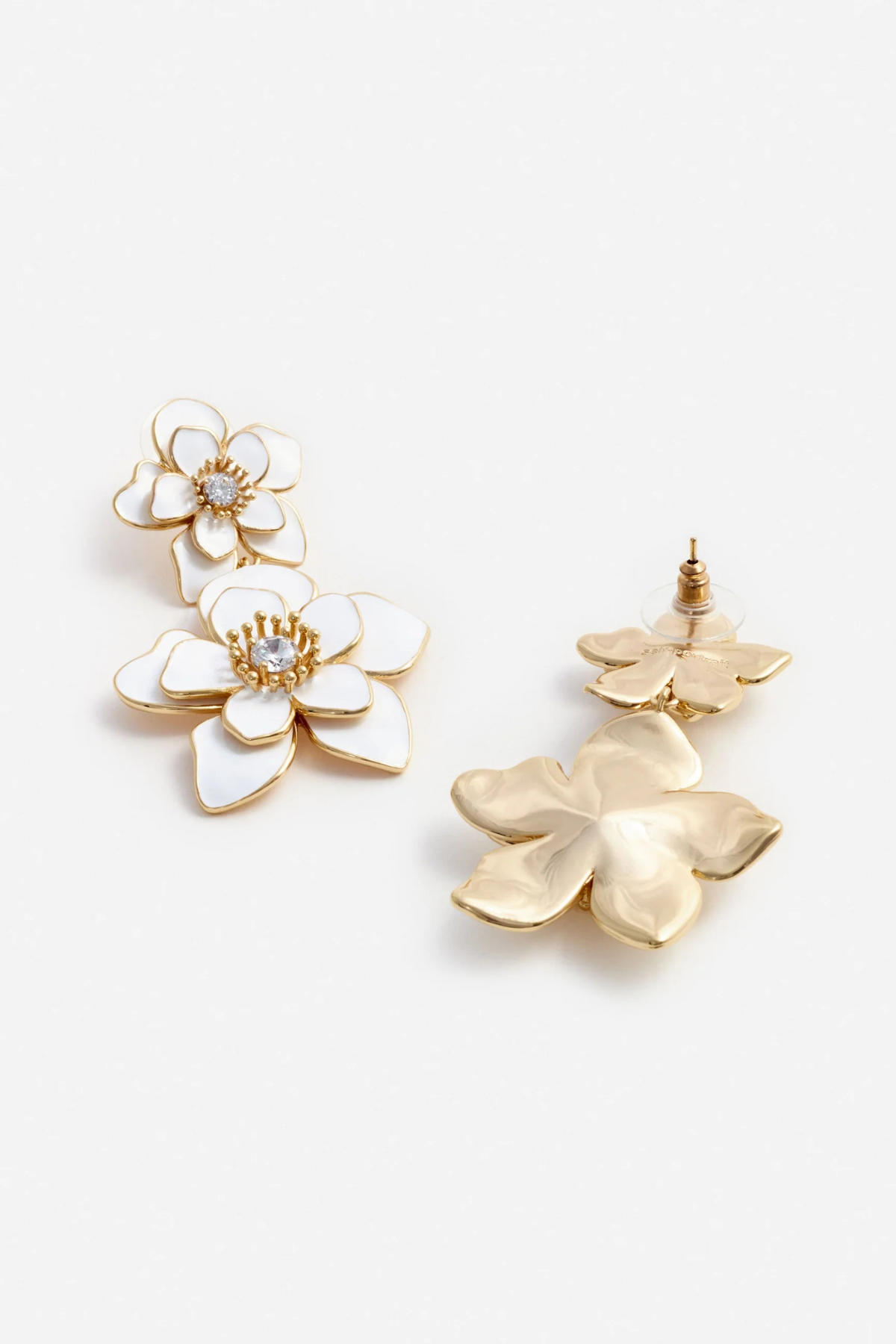 Enamel Flower Tiered Earrings