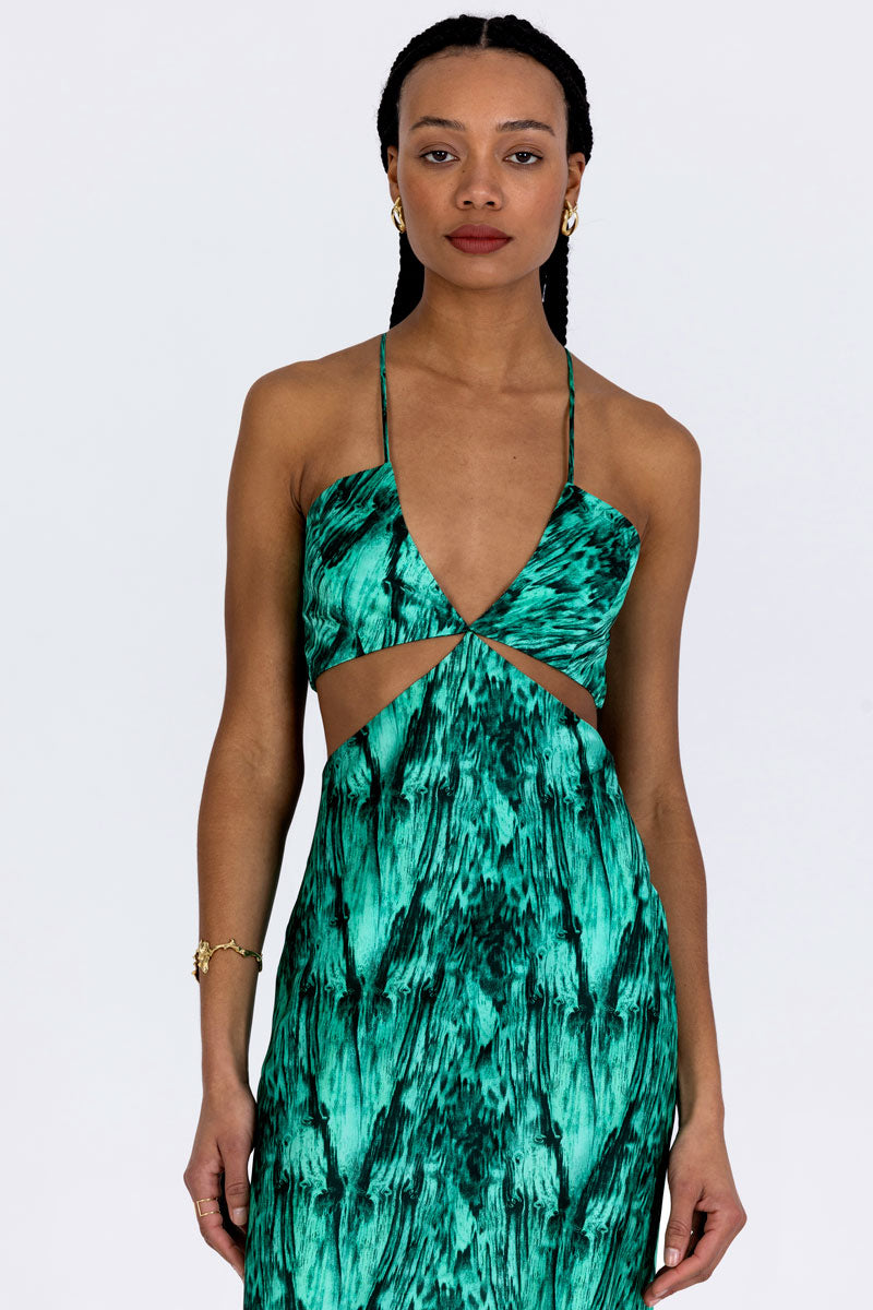 Silk Bias Cutout Dress