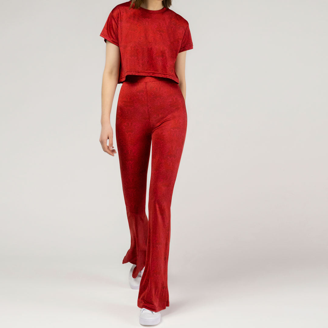 Silk Jersey Flared Pants