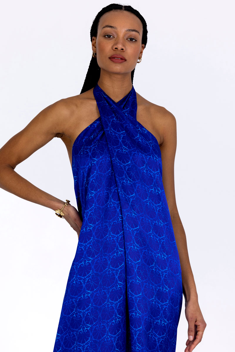 Crossover Halterneck Dress