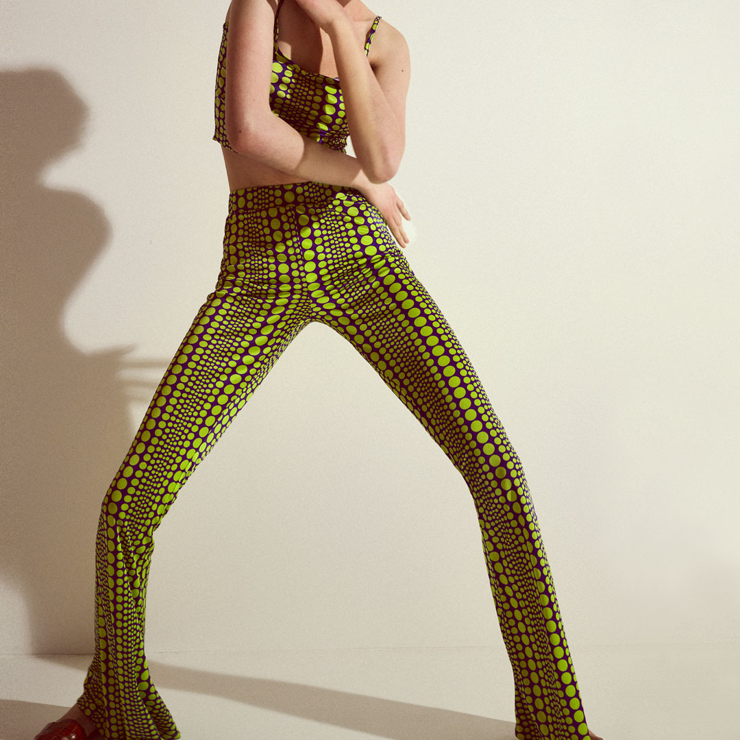 Silk Jersey Flared Pants