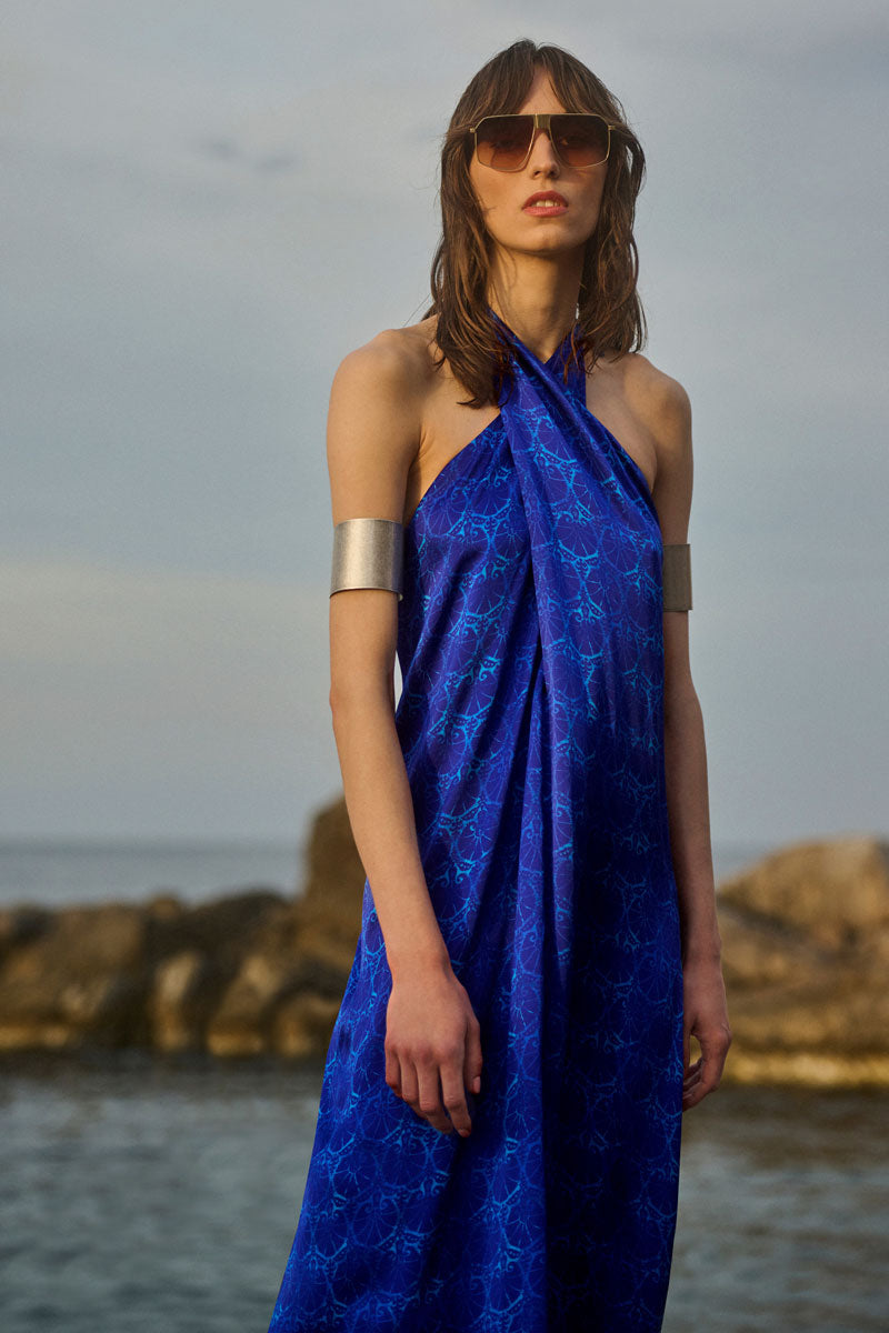 Crossover Halterneck Dress