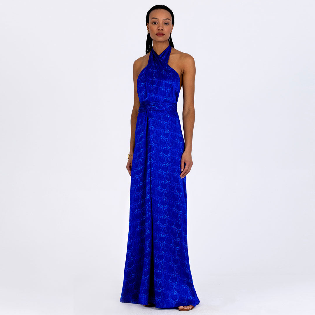 Crossover Halterneck Dress