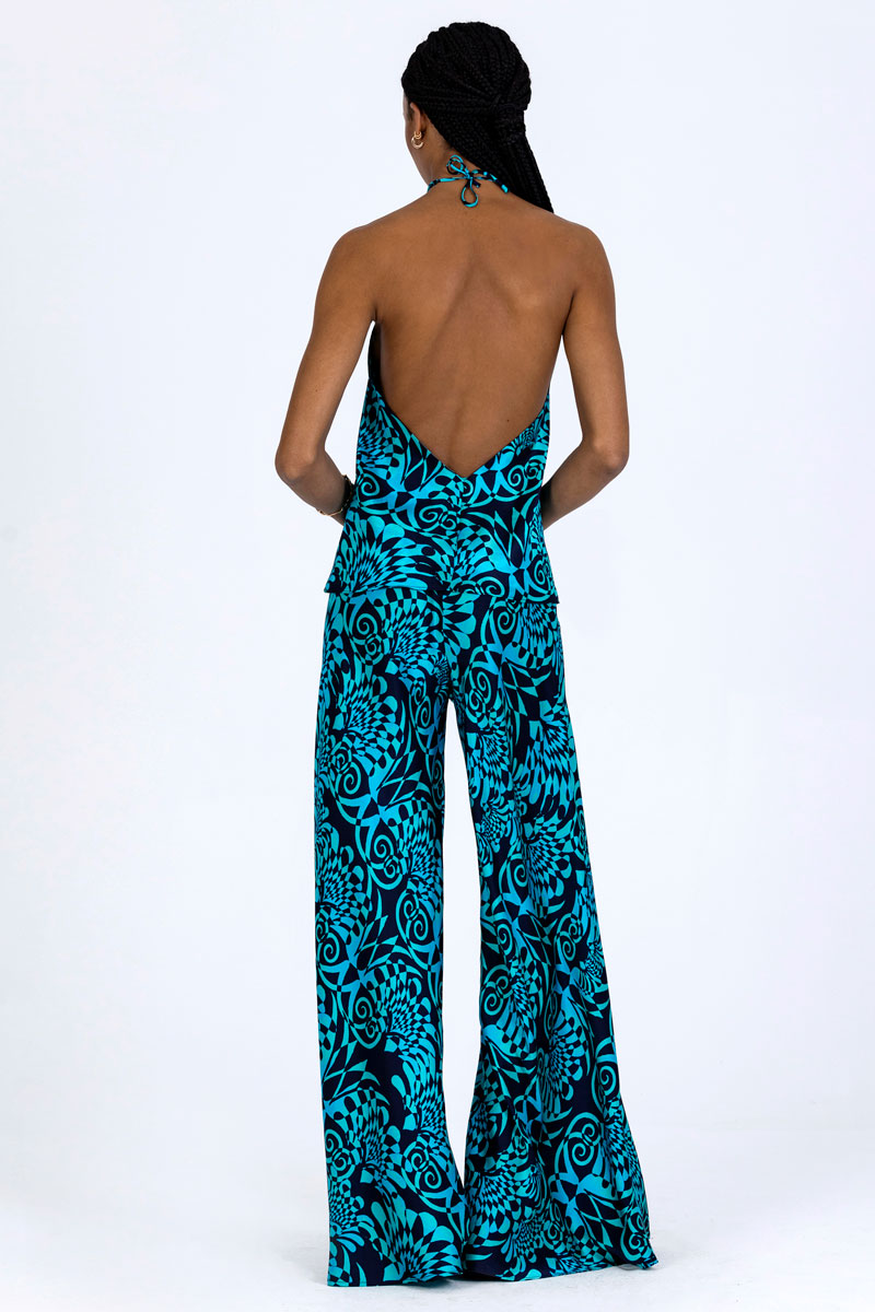 Silk Flared Palazzo Pants