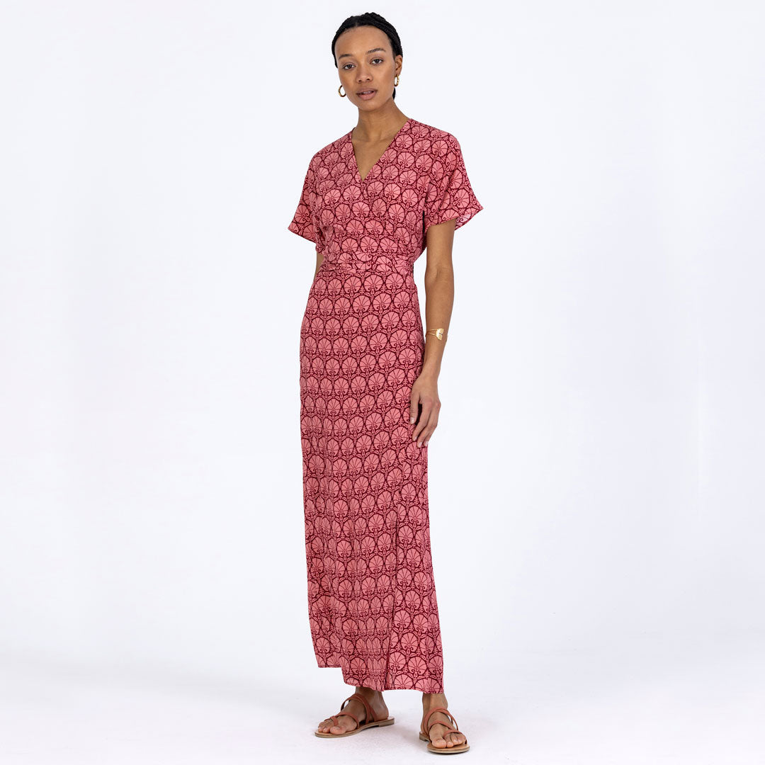 Silk Sleeved Wrap Dress