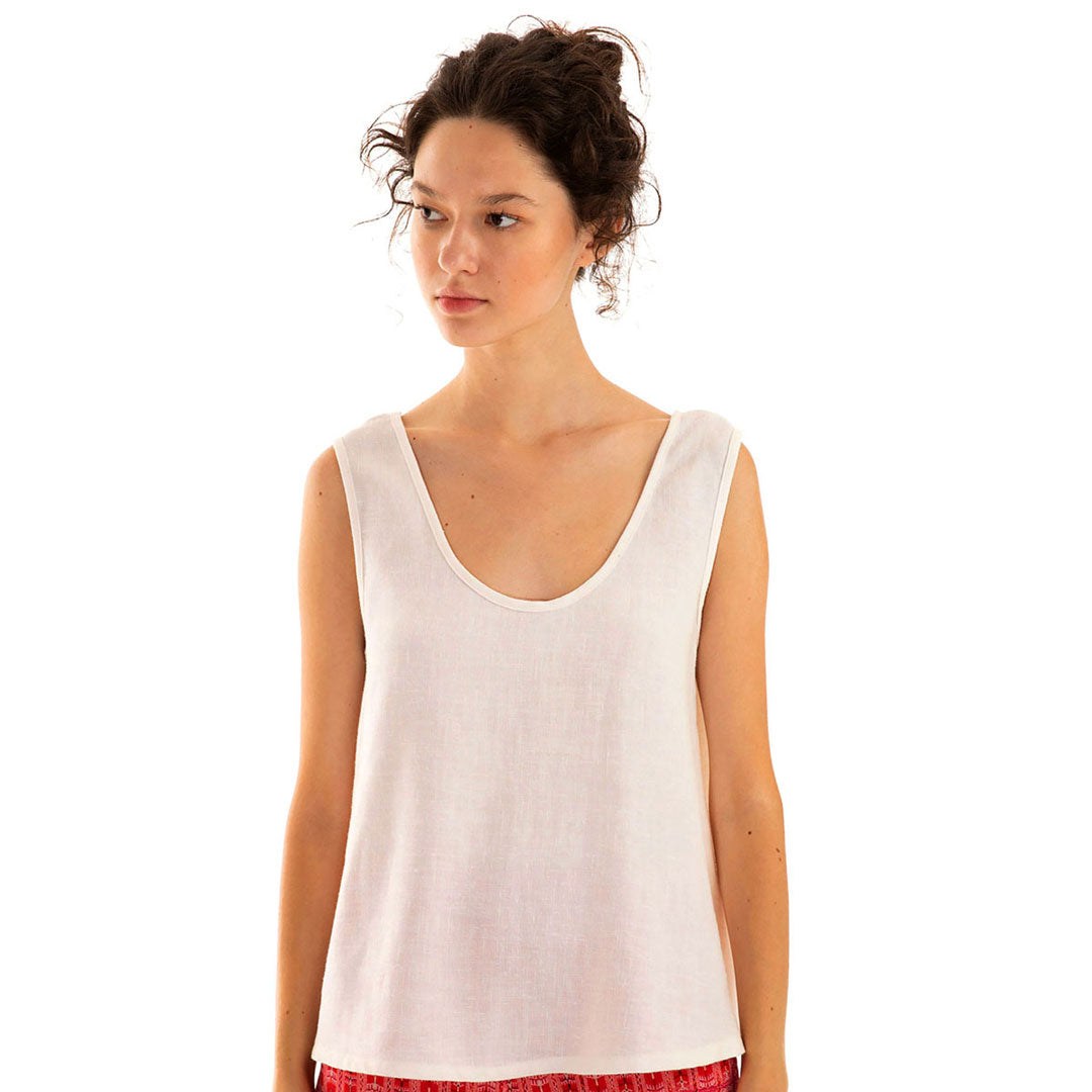 Linen Sleeveless Top