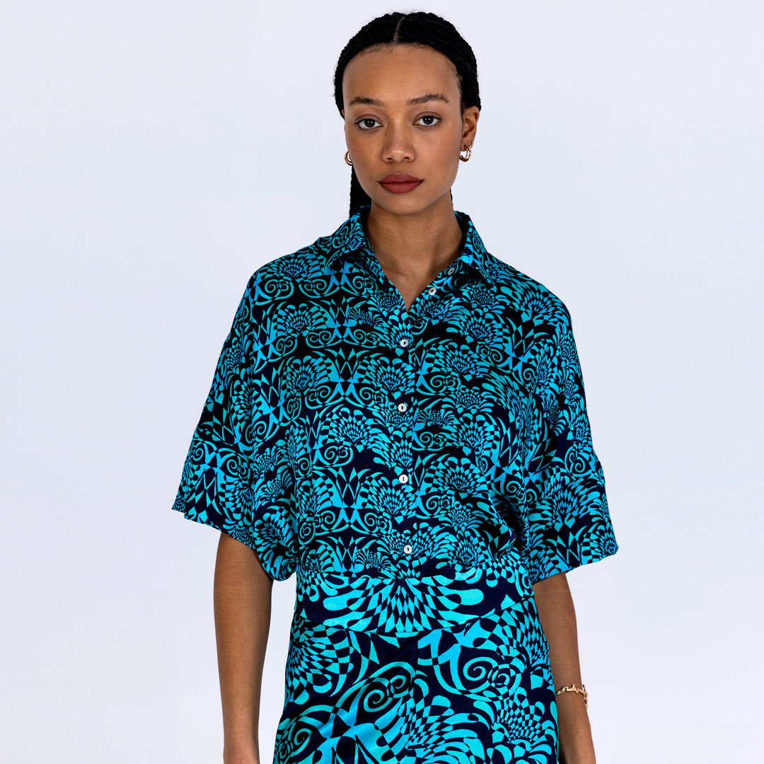 Silk Short Sleeved Shirt