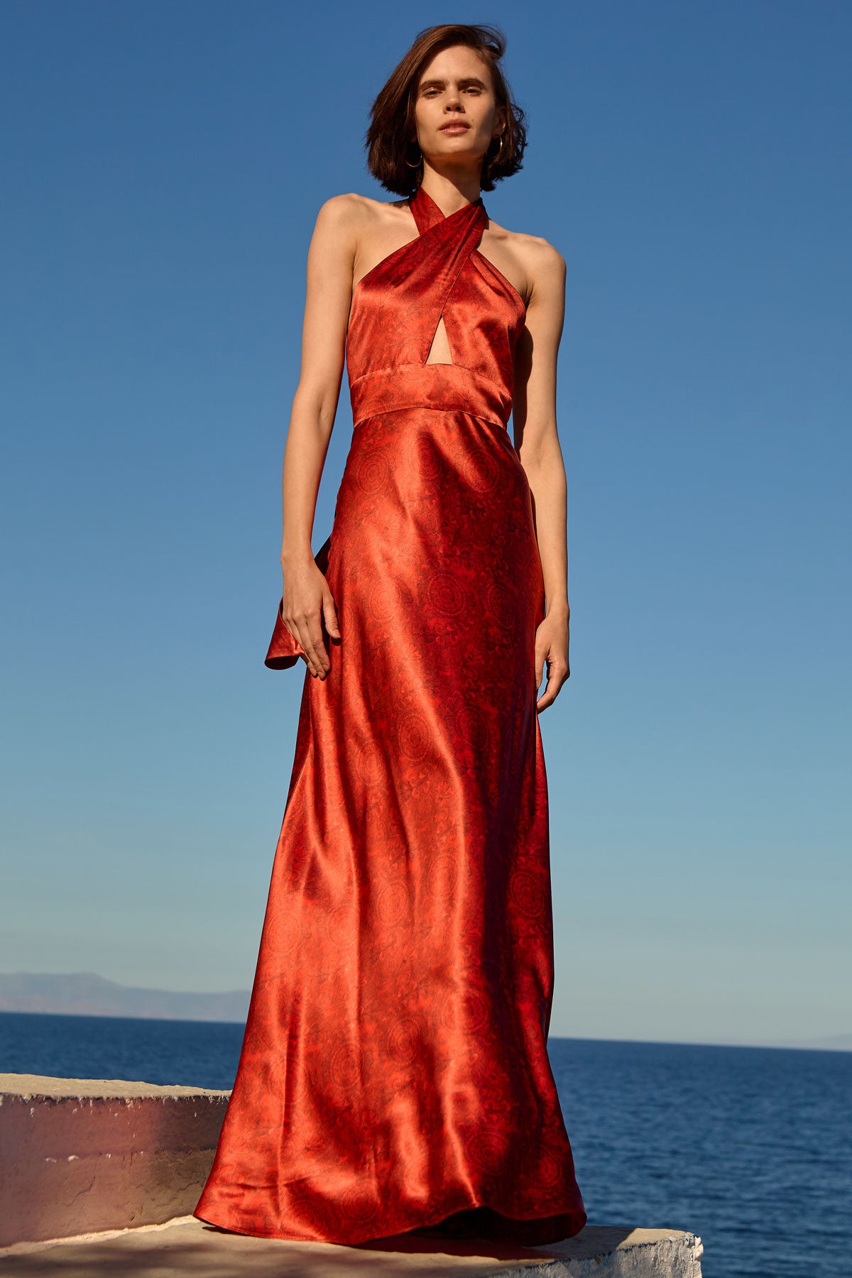 Silk Halterneck Maxi Dress