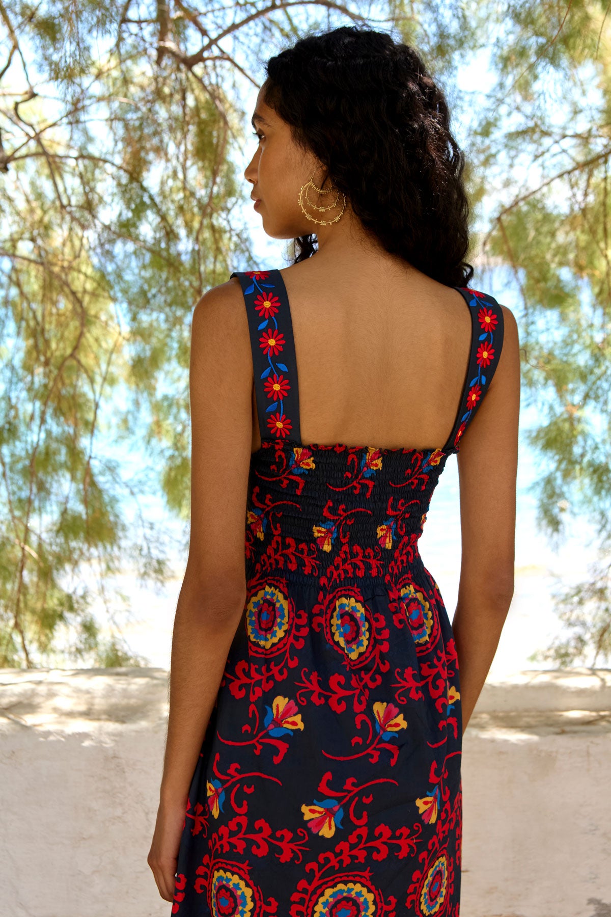 Smocked Dress with Embroidery