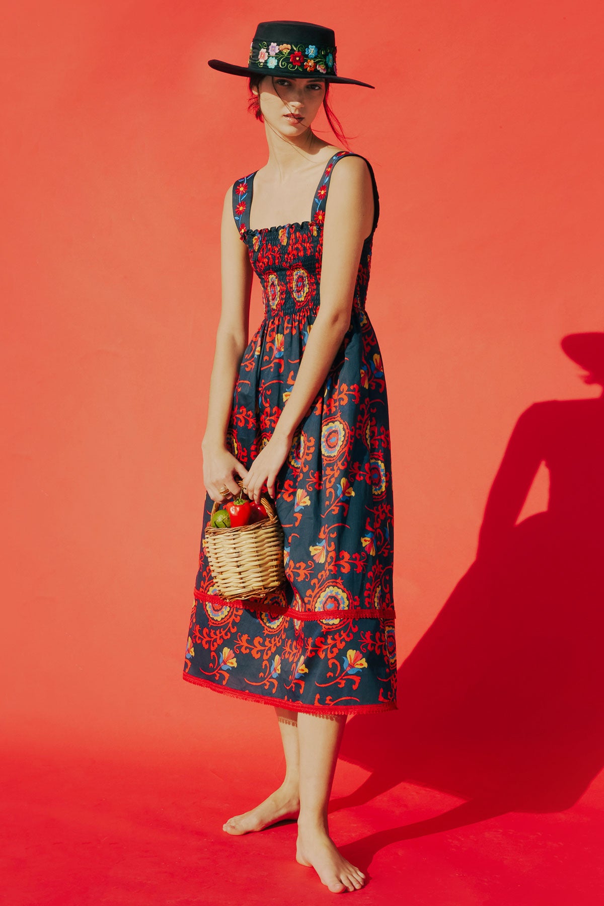 Smocked Dress with Embroidery