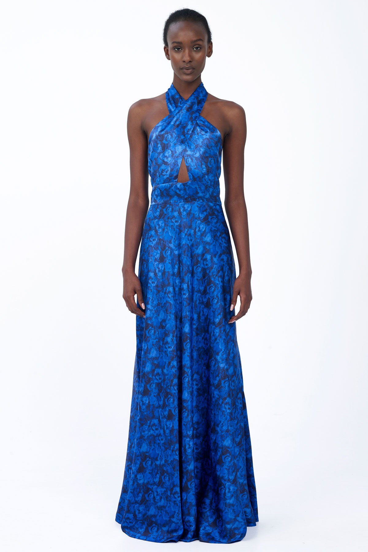 Silk Halterneck Maxi Dress