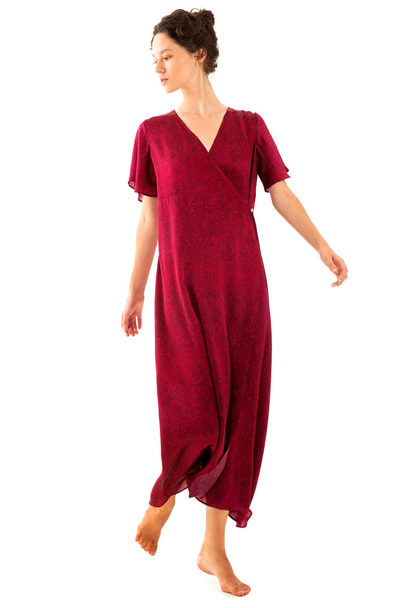Maxi Sleeved Wrap Dress