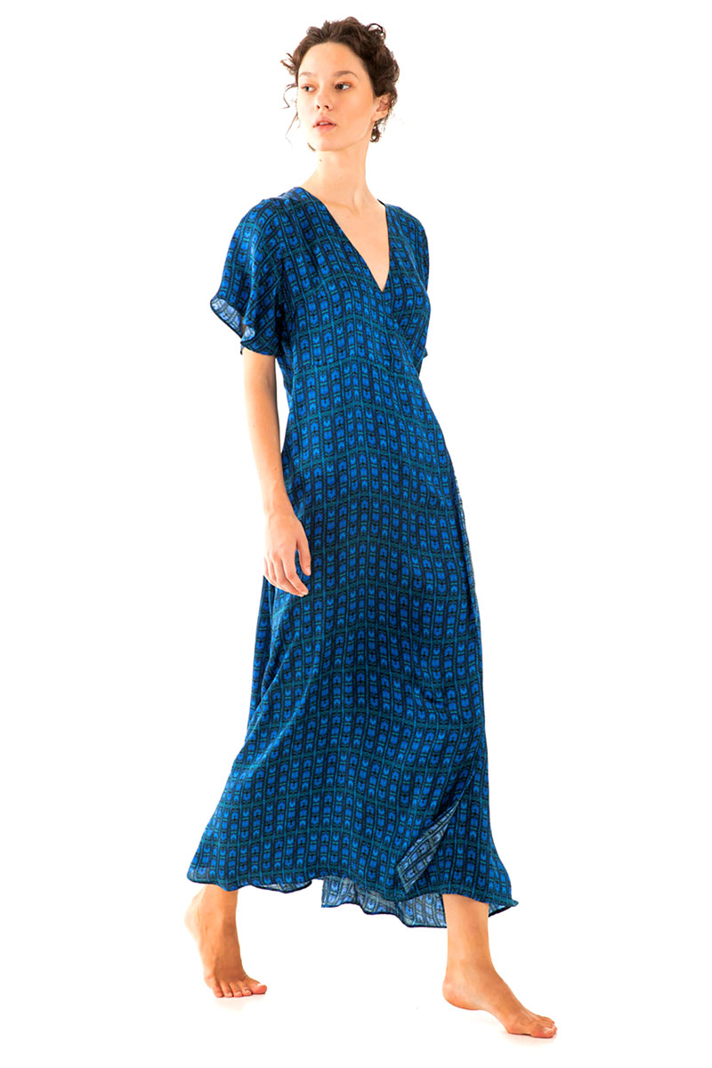 Maxi Sleeved Wrap Dress