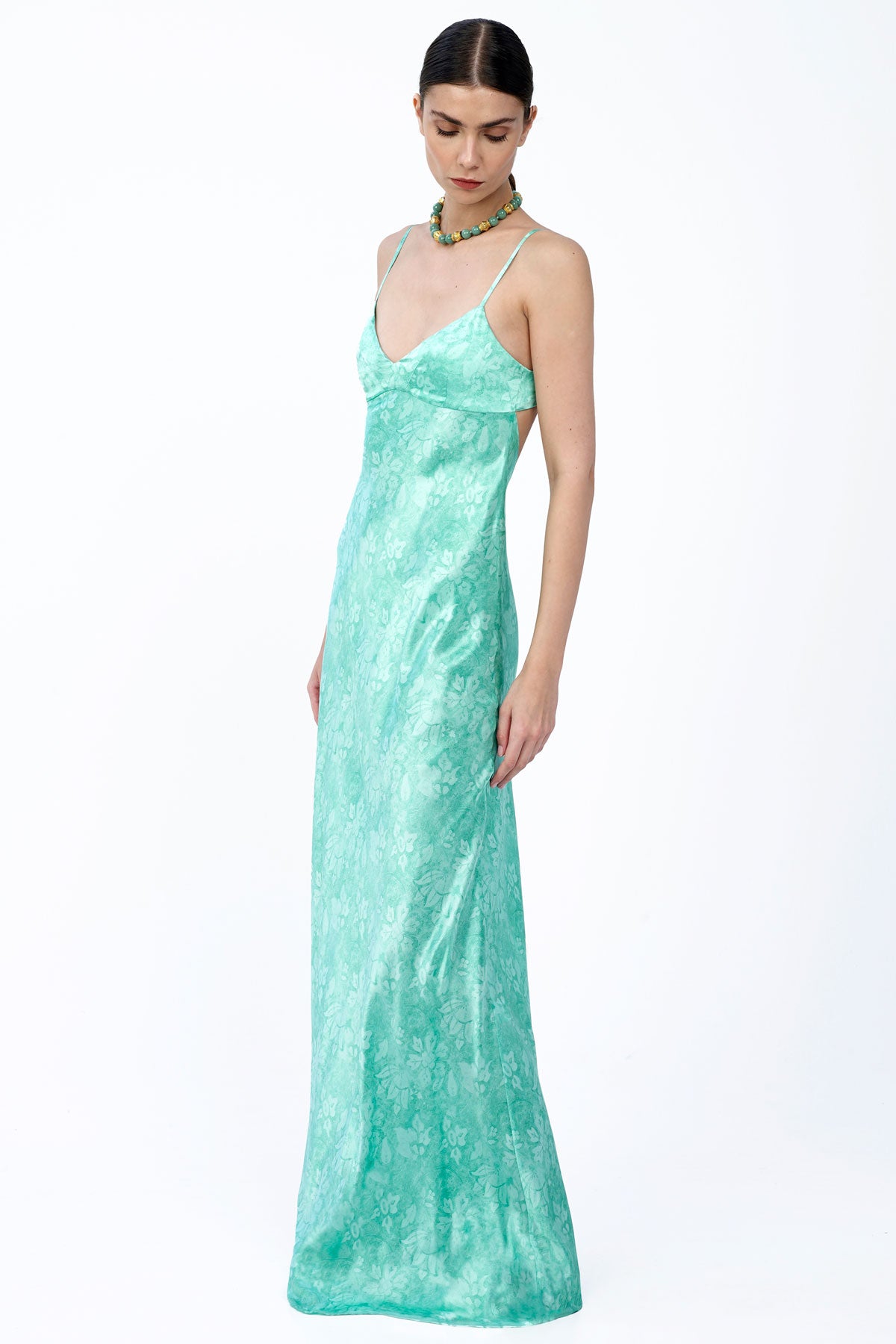 Open Back Silk Dress