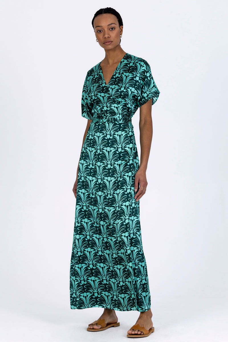 Silk Sleeved Wrap Dress