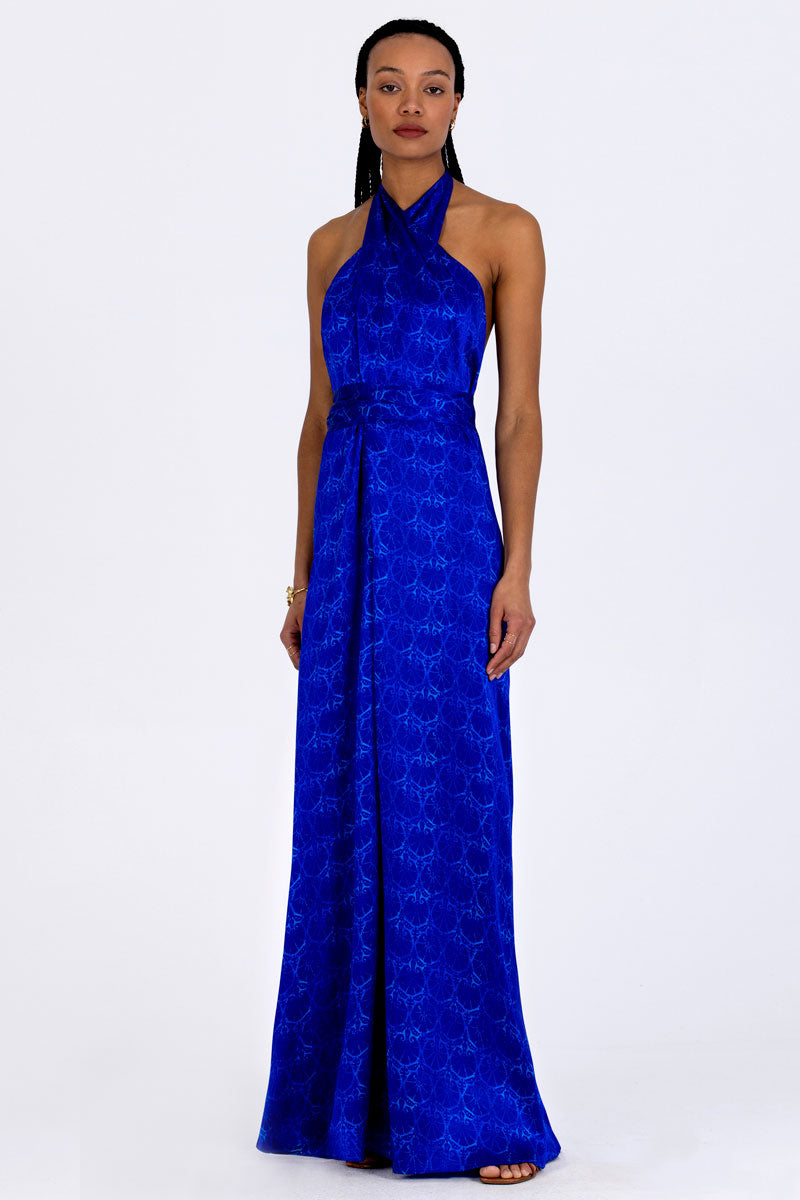 Crossover Halterneck Dress