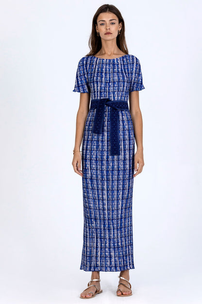 Sleeved Plissé Dress