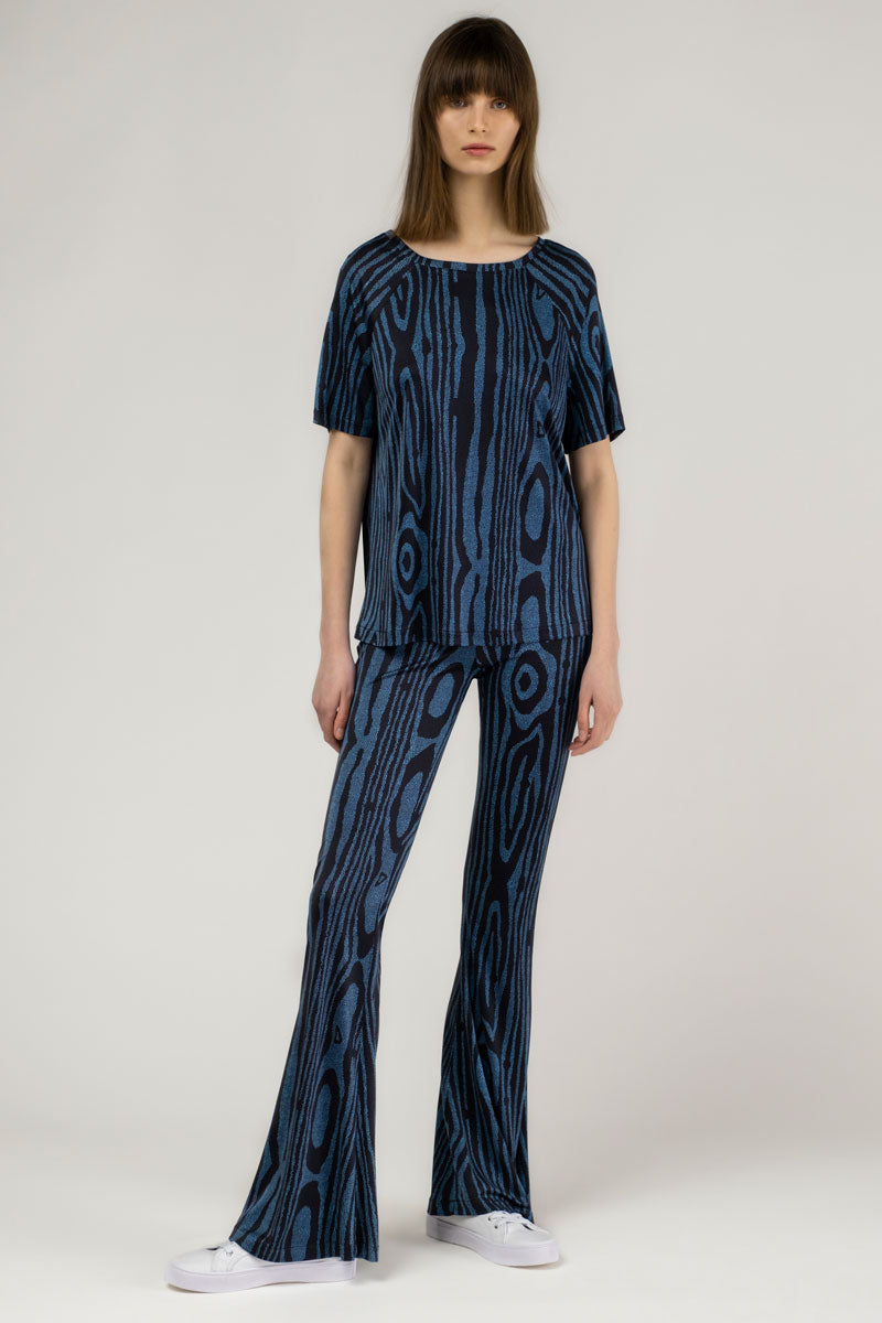 Silk Jersey Flared Pants