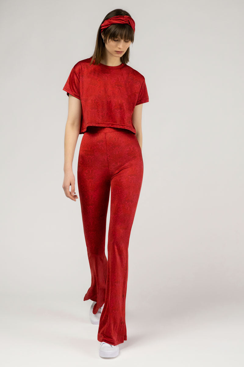 Silk Jersey Flared Pants