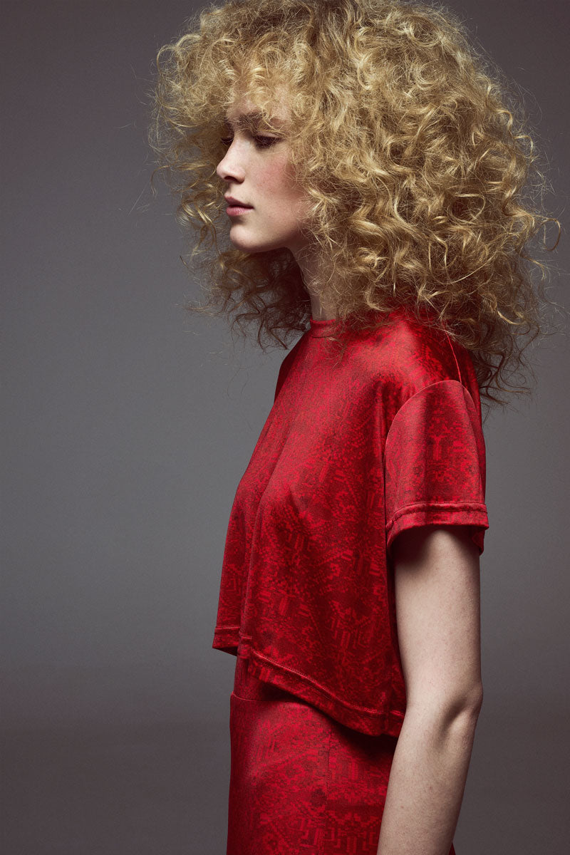 Silk Jersey Crop T-shirt