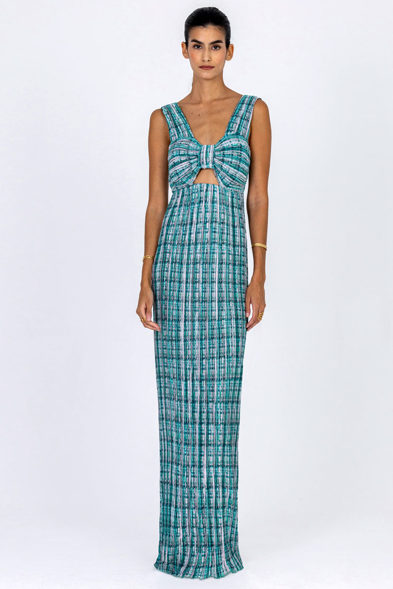 Knotted Plissé Dress