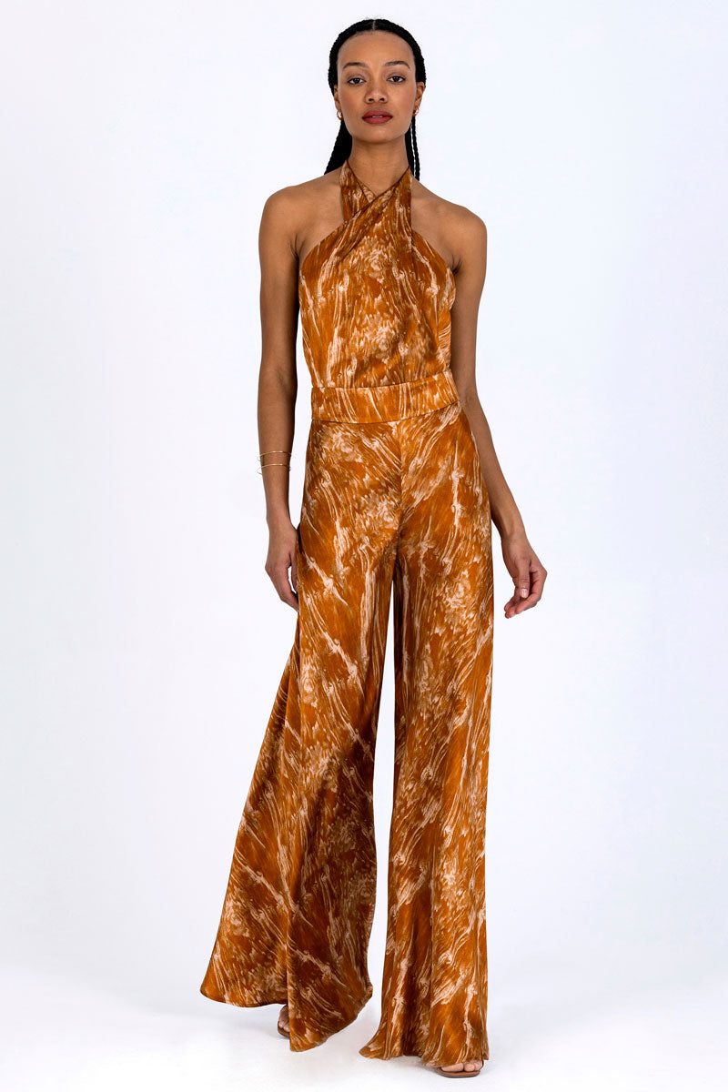 Silk Flared Palazzo Pants