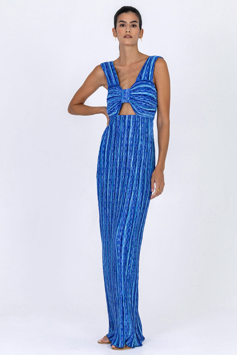 Knotted Plissé Dress