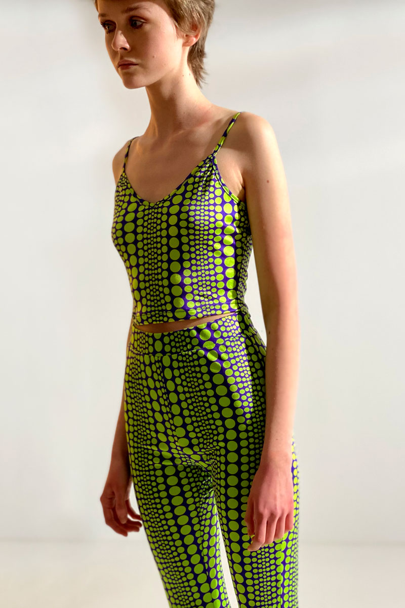 Silk Jersey Thin Strap Crop Top