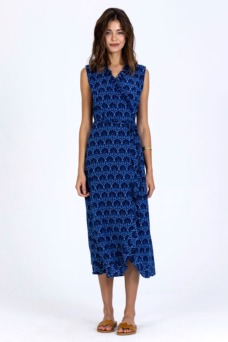 Silk Frilled Wrap Dress