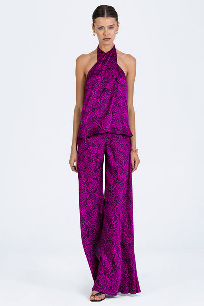 Silk Flared Palazzo Pants