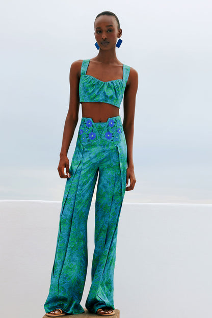 Silk Embroidered Trousers