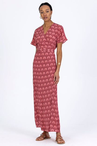 Silk Sleeved Wrap Dress