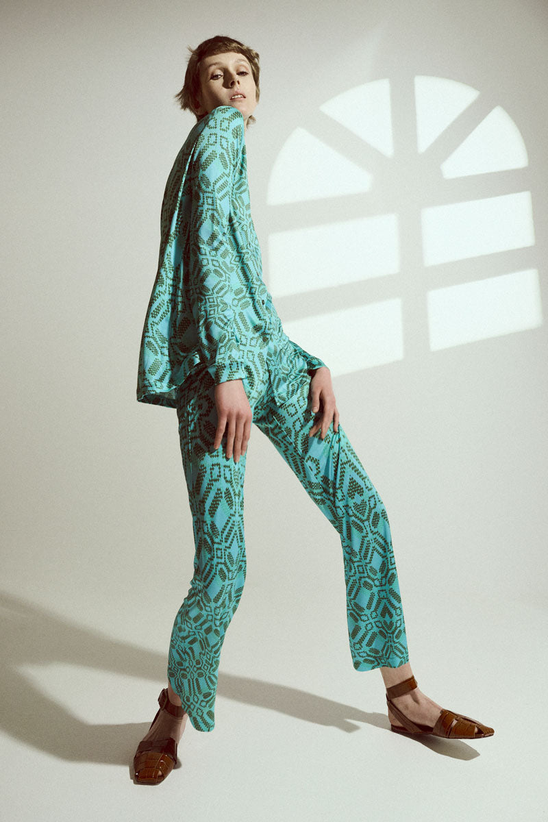 Silk Jersey Crop Pants