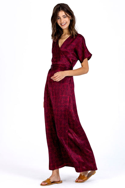 Silk Sleeved Wrap Dress