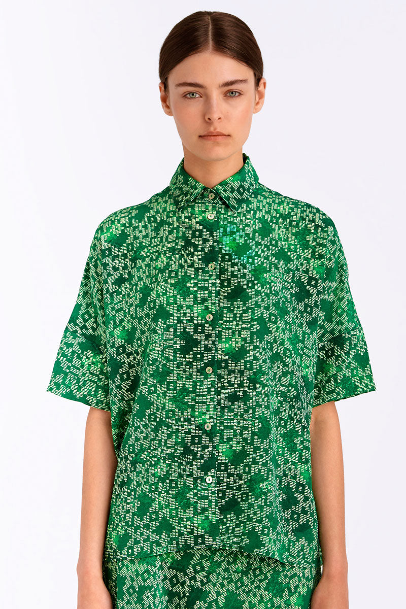 Silk Short Sleeved Shirt