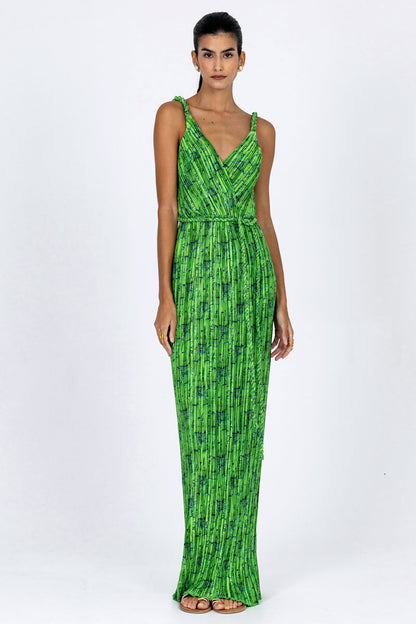 Plissé Wrap Style Dress