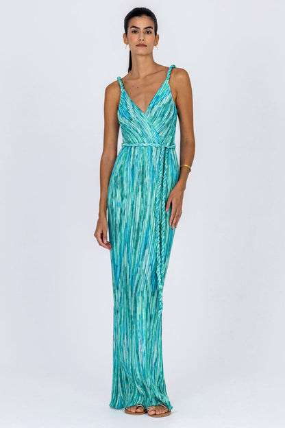 Plissé Wrap Style Dress