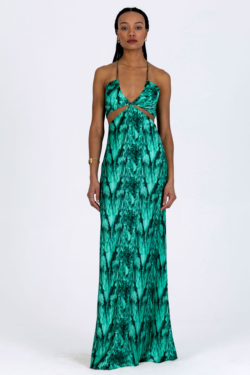 Silk Bias Cutout Dress