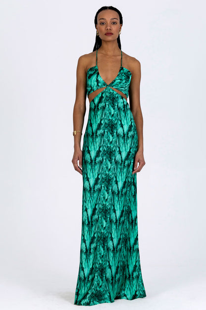 Silk Bias Cutout Dress