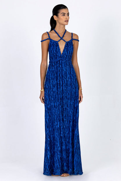 Braided Plissé Dress