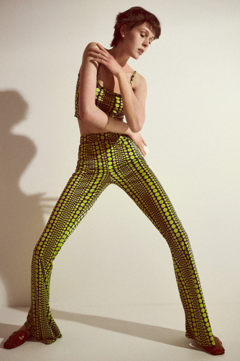 Silk Jersey Flared Pants