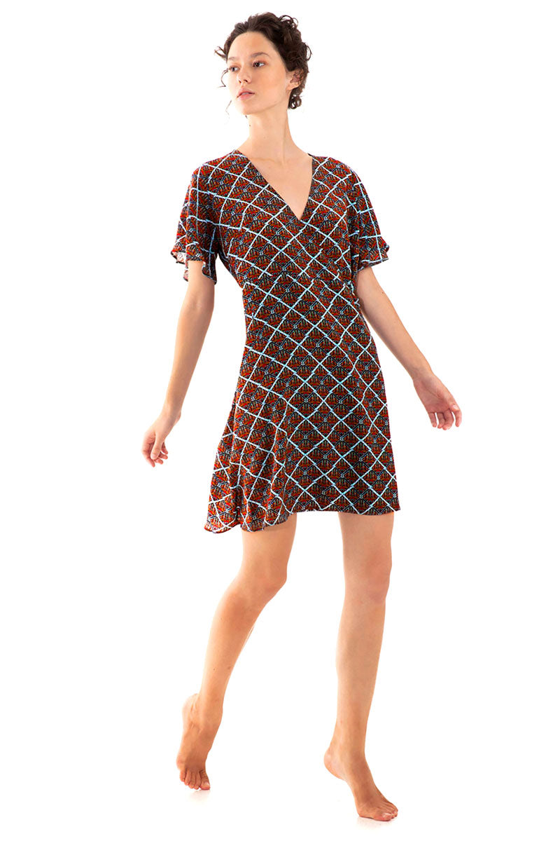Mini Sleeved Wrap Dress