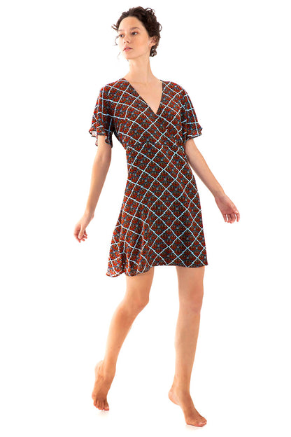 Mini Sleeved Wrap Dress