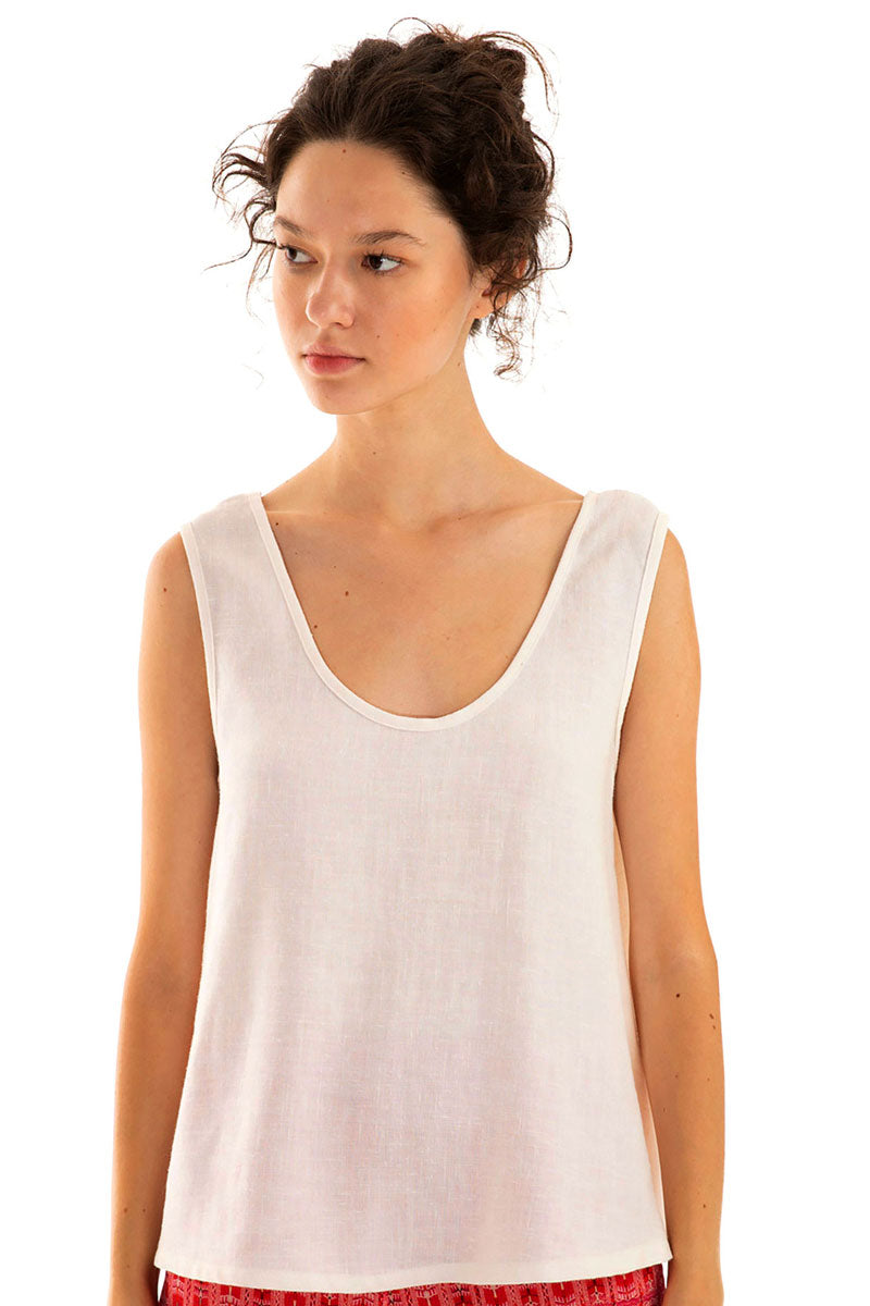 Linen Sleeveless Top
