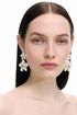 Enamel Flower Tiered Earrings