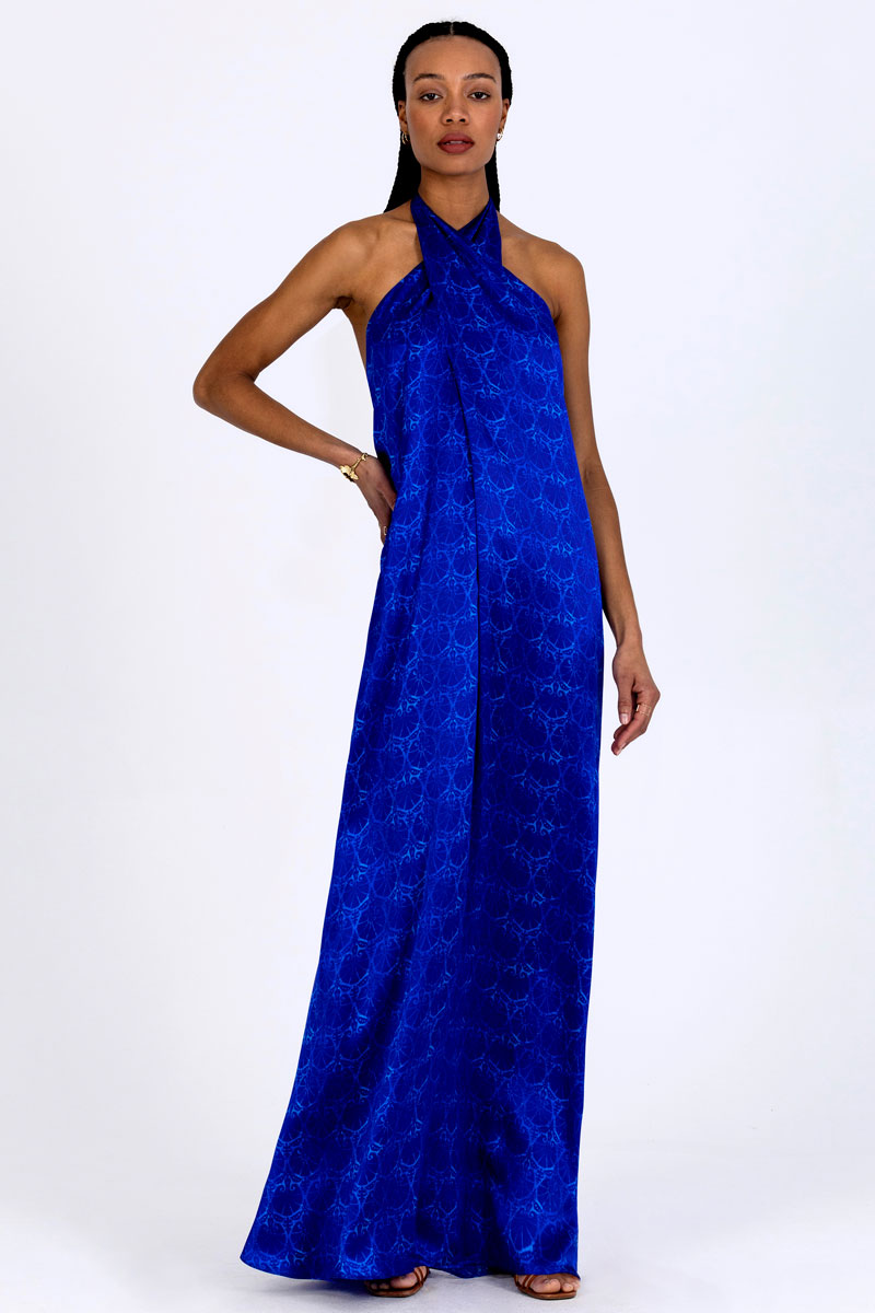 Crossover Halterneck Dress