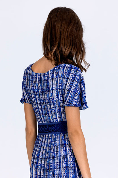 Sleeved Plissé Dress