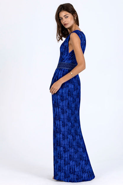 Deep-V Plissé Dress