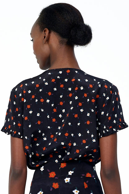 Silk Short Sleeved Blouse